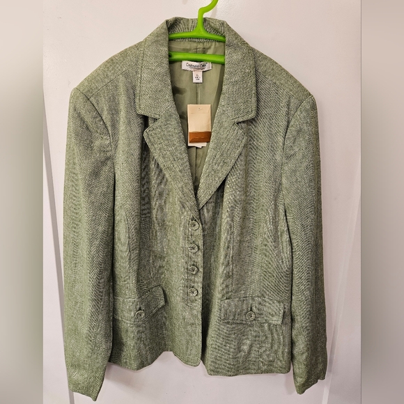 NWT - Linen Blend Coldwater Creek Green Blazer - Size XL - Picture 2 of 10